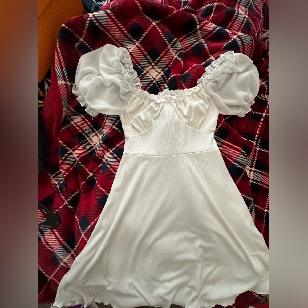 White Mini Flare Dress Small